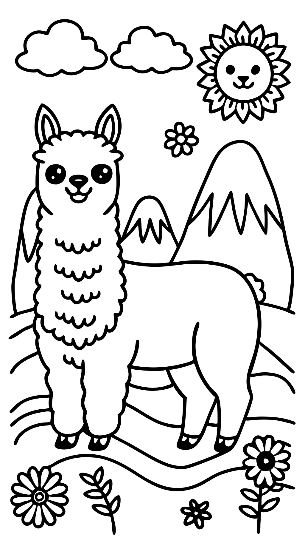 páginas para colorear de alpaca